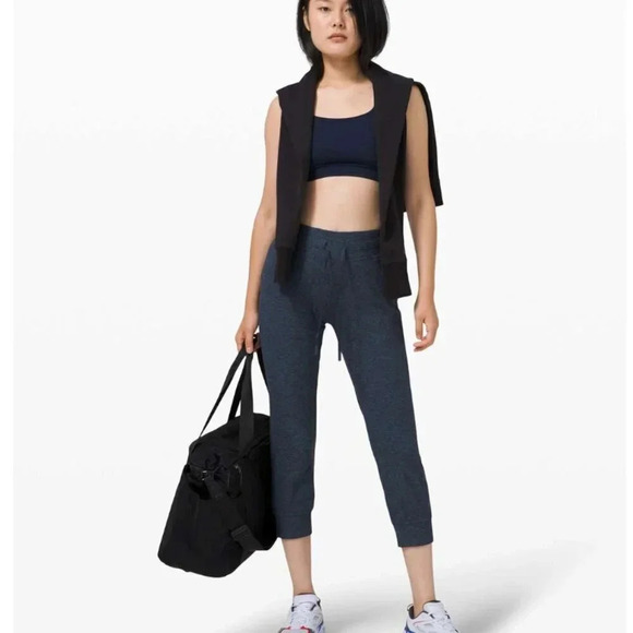 Lululemon Ready To Rulu Jogger Cropped Pants Crops Heathered Navy Blue Size 6 - Picture 10 of 10